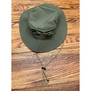 REI Army Green Wide Brim Lined Adjustable Drawcord Bucket Sun Hat Size Large/XL